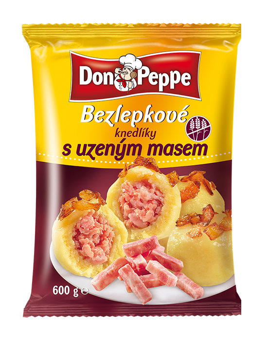 Bezlepkové knedlíky s uzeným masem 600 g