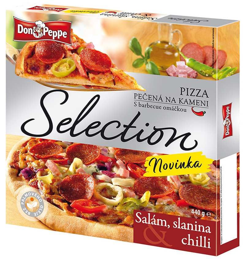 Don Peppe Selection pizza Salám, slanina & chilli 440 g