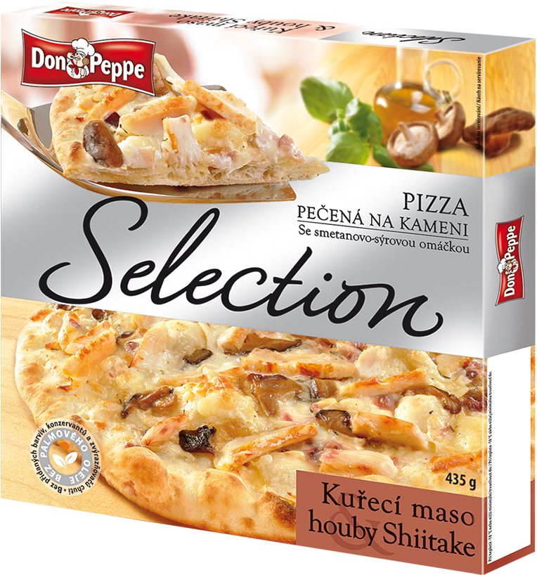Don Peppe Selection pizza Kuřecí maso & houby Shiitake 435 g